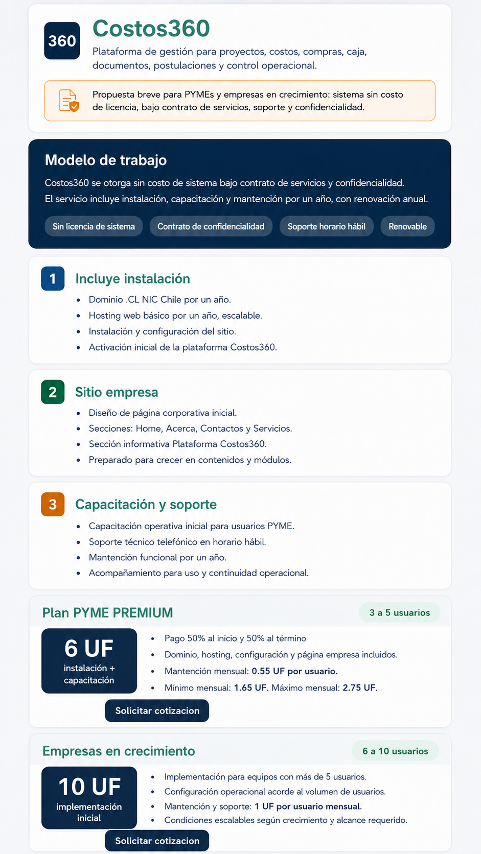 Especificacion de plataformas